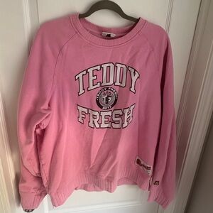 Teddy Fresh pink varsity sweater